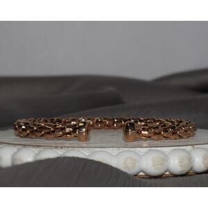 Mosaic Sterling Silver & 18k Gold Plated Bangle Bracelet 11.30G / 7in